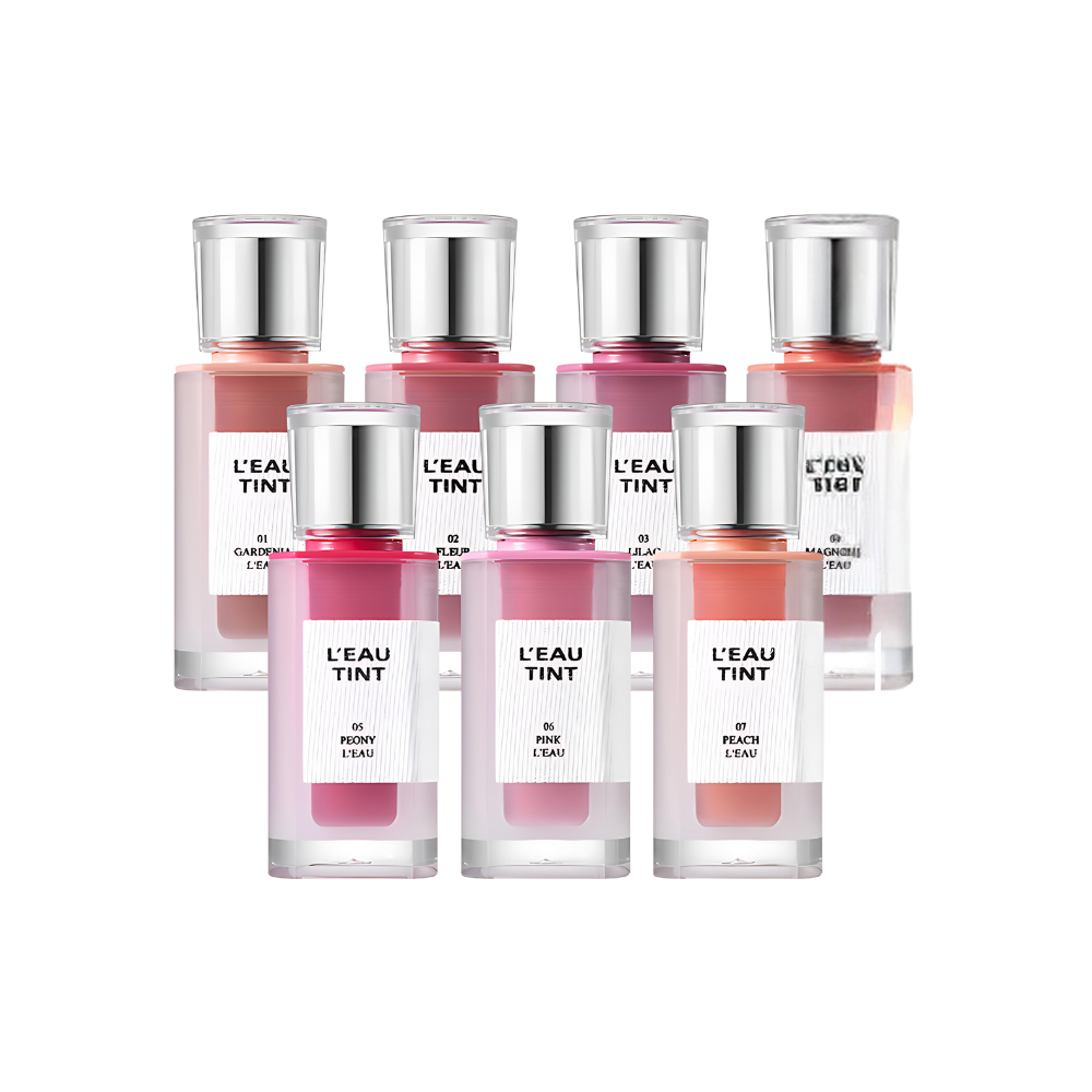 BBIA L'eau Tint in seven vibrant colors, 4.5g each, perfect for adding a splash of color to your makeup routine.