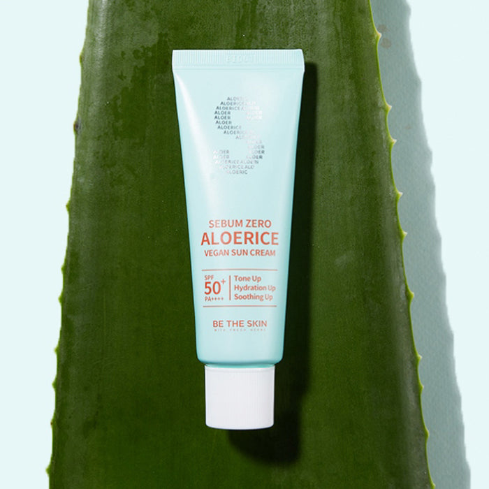 BE THE SKIN Sebum Zero Aloerice Vegan Sun Cream SPF50+ PA++++ 50ml