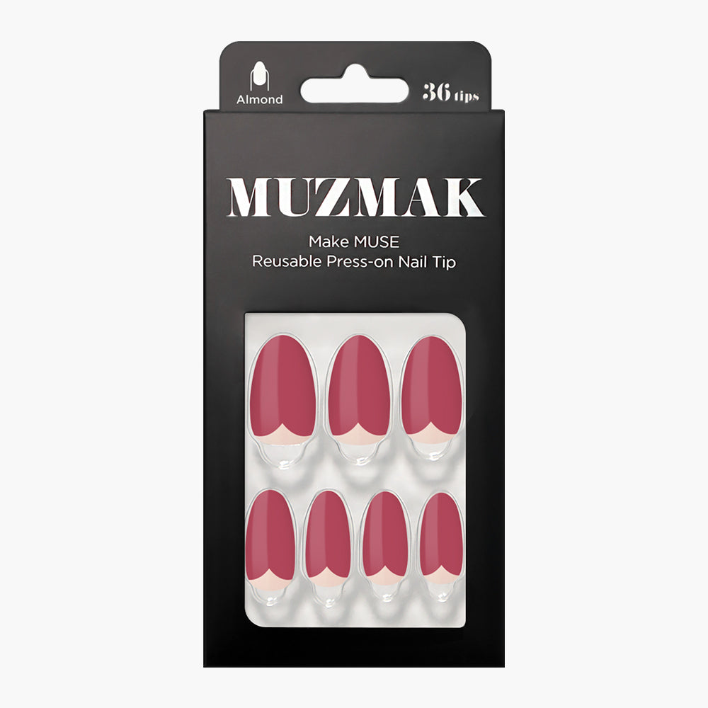 MUZMAK Nail Tips 36pcs #Be love(Almond)