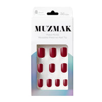 MUZMAK Nail Tips 36pcs #Best Red(Short Square)