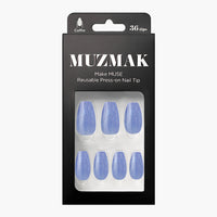 MUZMAK Nail Tips 36pcs #Blue Lemonade(Coffin)
