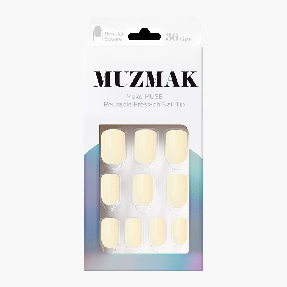 MUZMAK Nail Tips 36pcs #Butter(Regular Square)