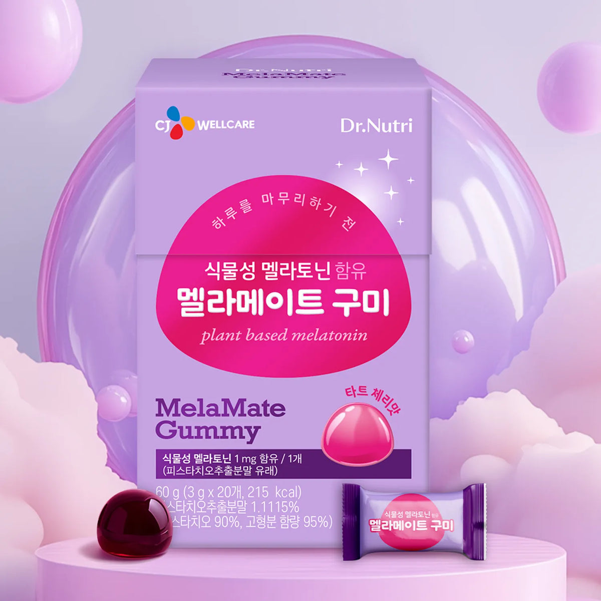 CJ Wellcare Dr.Nutri Melamate Gummies with Melatonin 60g (20 Gummies)