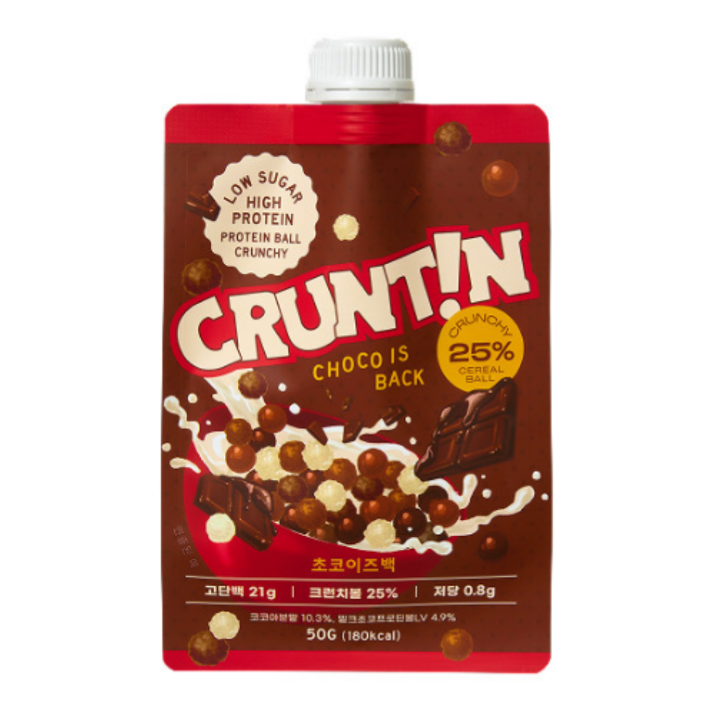 CRUNTIN Crunch Ball Protein Shake – Chocolate Flavor, 50g × 5 Packs
