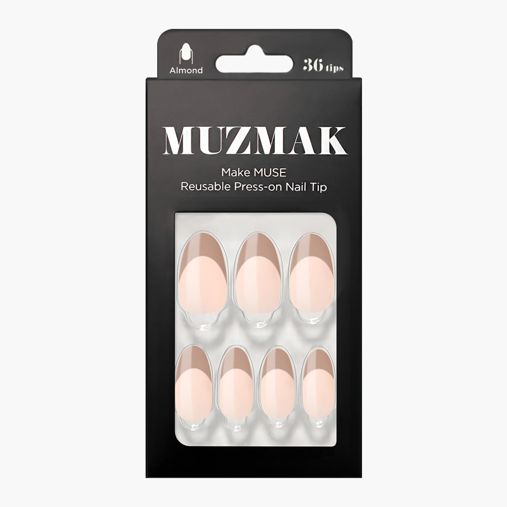 MUZMAK Nail Tips 36pcs #Cafe Latte(Almond)
