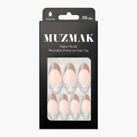 MUZMAK Nail Tips 36pcs #Cafe Latte(Almond)