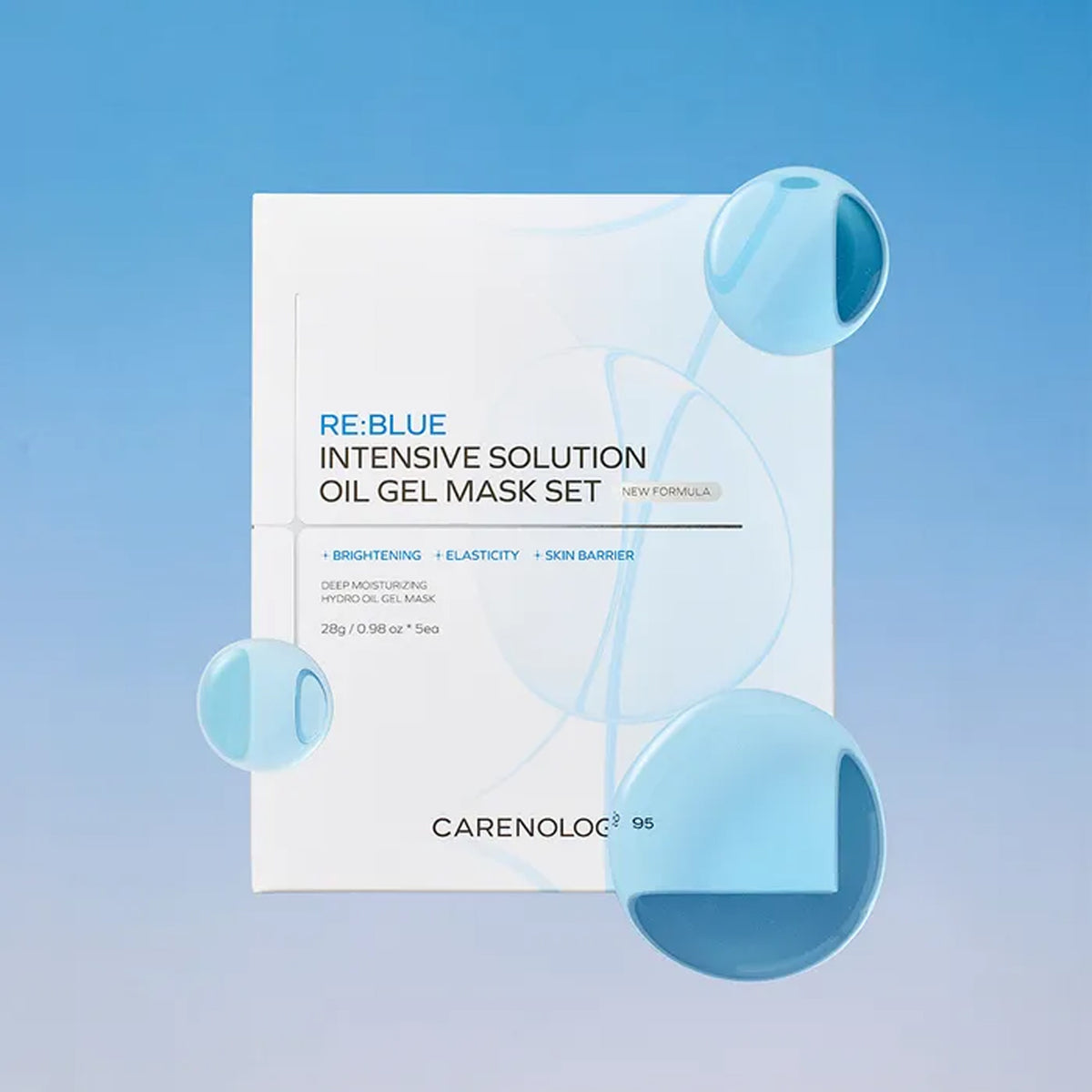 Carenology95 RE:BLUE Intensive Solution Oil Gel Mask Set 28g (Pack of 5)