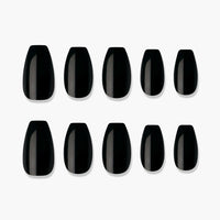 MUZMAK Nail Tips 36pcs #Chic Black (Coffin)