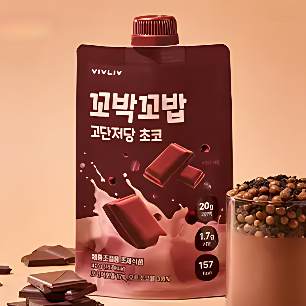 VIVLIV KKOBAK KKOBAB SCHACHO DE SUGAR BAJO PROTEINES - 40G × 7 (elija 1 de 6 sabores)