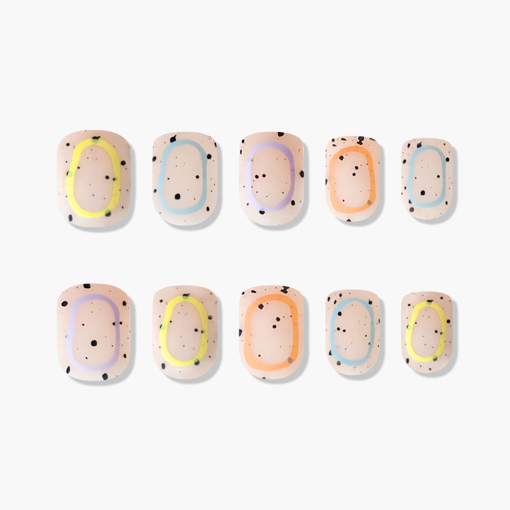 MUZMAK Nail Tips 36pcs #Cookie Ring(Short Square)