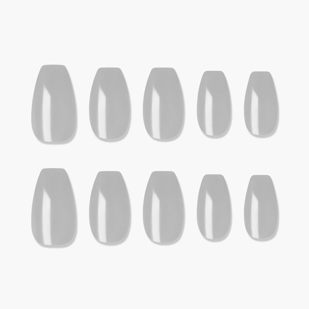 MUZMAK Nail Tips 36pcs #Cool Gray(Coffin)