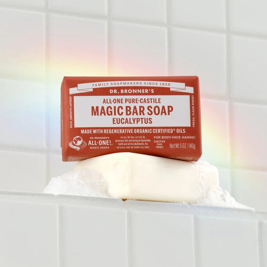 DR.BRONNER'S Eucalyptus Pure Castile Bar Soap 140g