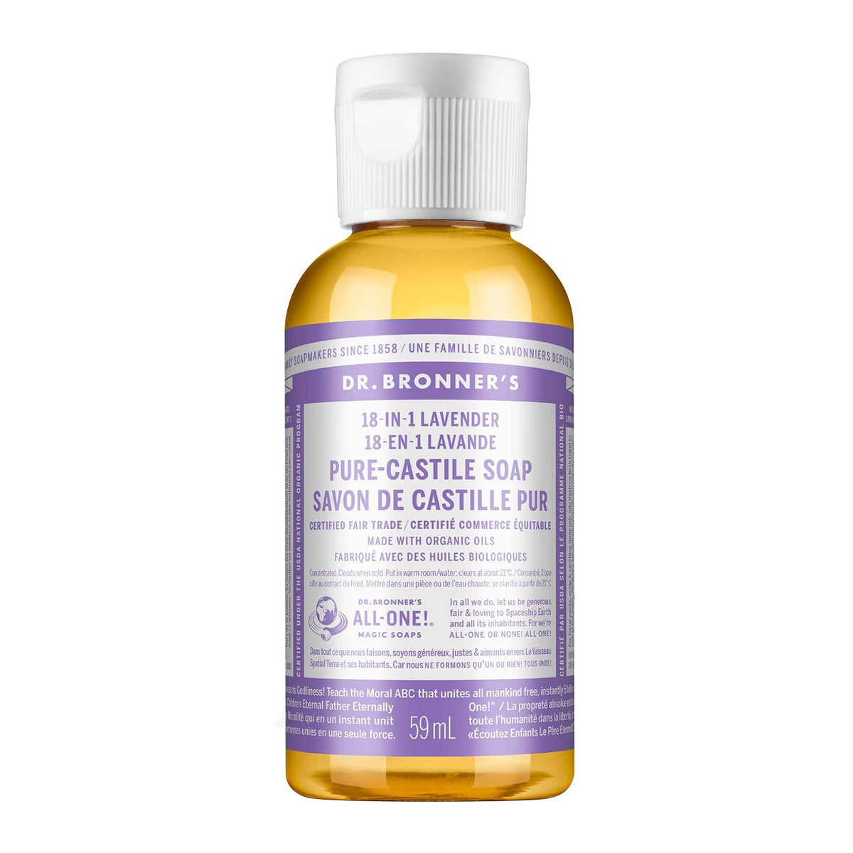 DR.BRONNER'S Lavender Pure Castile Soap 60ml