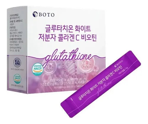 BOTO Glutathione White Low molecular Collagen C Biotin 4g (30 Sticks)