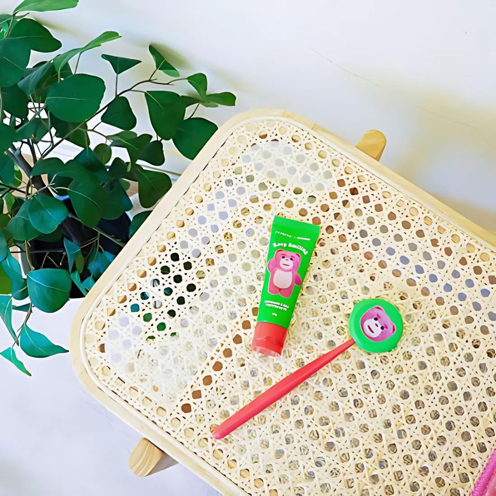 The toothbrush features a comfortable grip and a unique design inspired by Bellygom for a fun touch to daily routines.