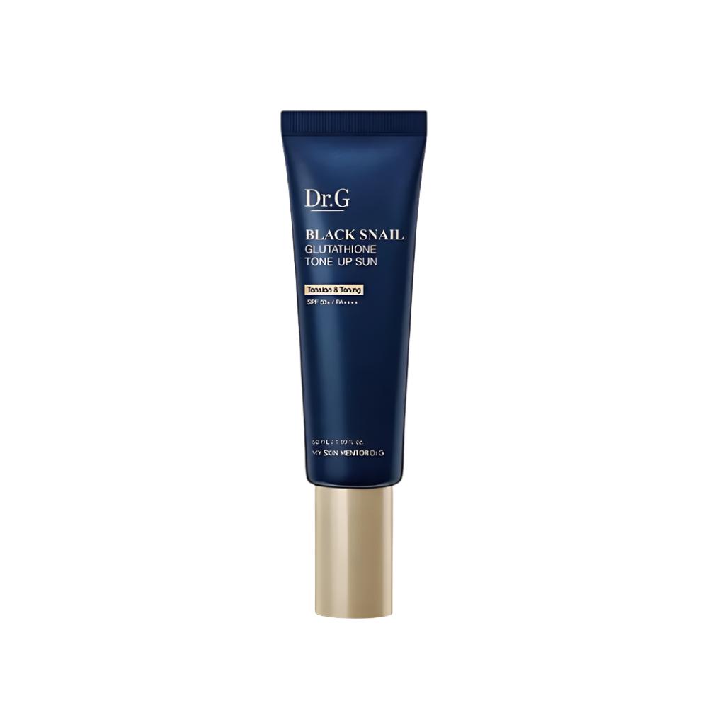 The Dr.G Black Snail Glutathione Tone Up Sun SPF50+ PA++++ 50ml is a versatile sunscreen that combines potent sun protection with skin-brightening benefits.