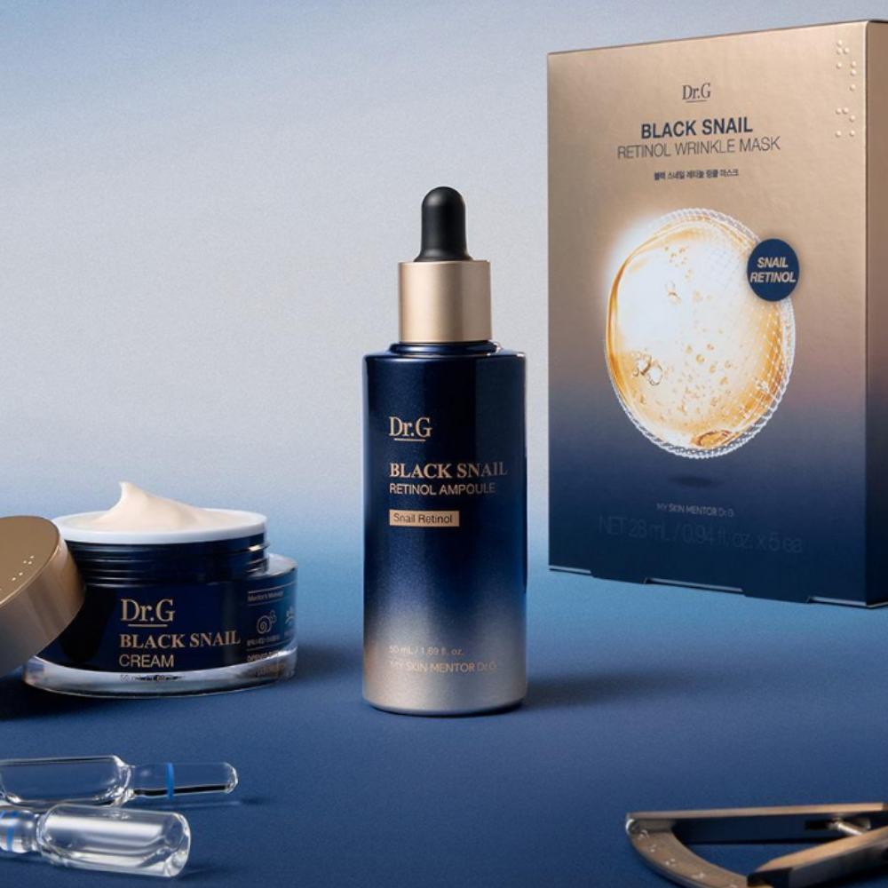 Dr.G Black Snail Retinol 3-Piece Gift Set (2 Options) (Cream 50ml + Ampoule 50ml + 1 Mask Sheet)