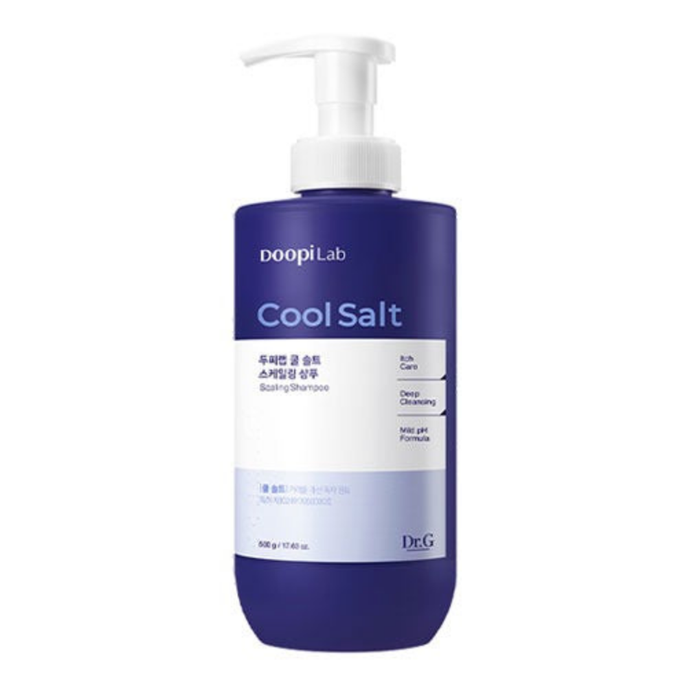 The Dr.G Doopi Lab Cool Salt Scaling Shampoo 500g is a specialized shampoo designed to deeply cleanse the scalp, remove buildup, and refresh the hair with a cooling sensation.