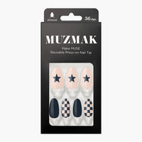 MUZMAK Nail Tips 36pcs #Draw Night(Almond)