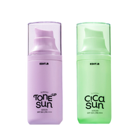 EDIT.B Sunday Sun Serum SPF50+ PA++++ 55ml bottle with yellow and orange packaging, suitable for daily sun protection.