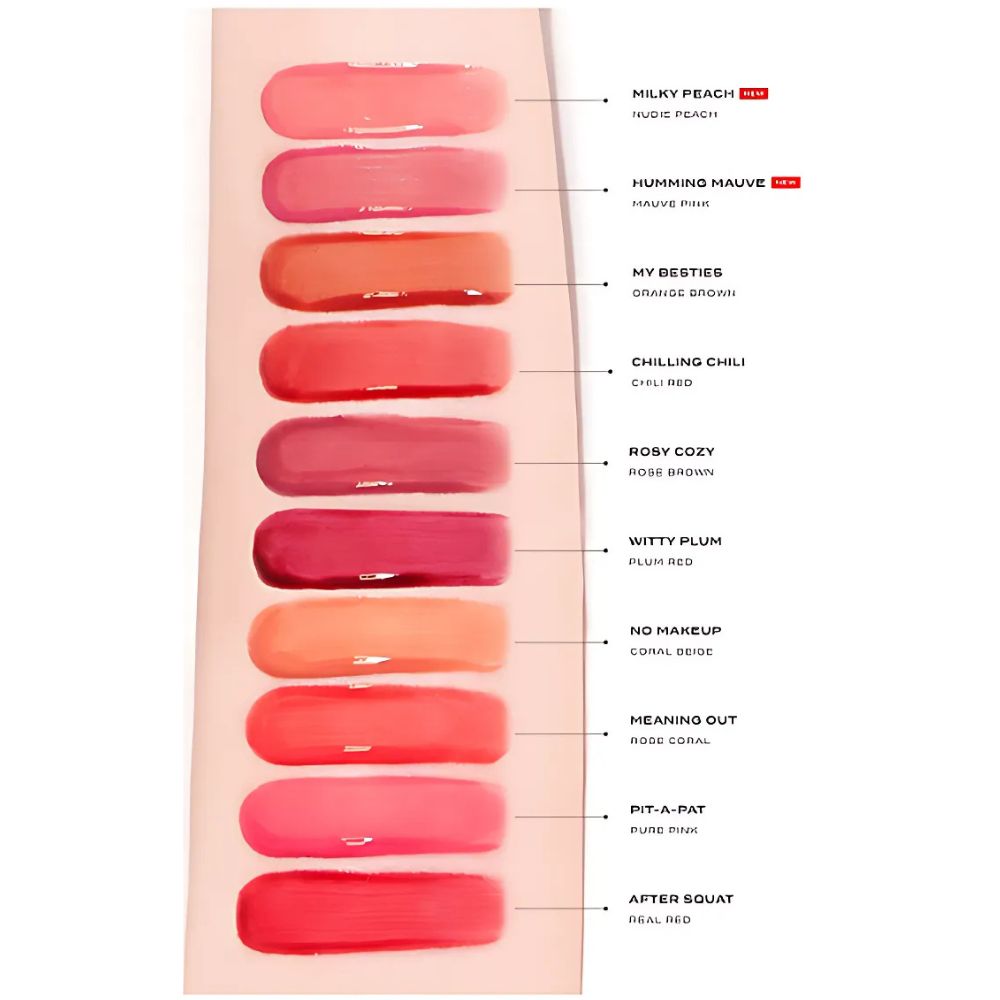 Available in 10 gorgeous shades, this lip tint allows for buildable coverage, letting you customize your look from a sheer wash of color to a more intense, bold finish.
