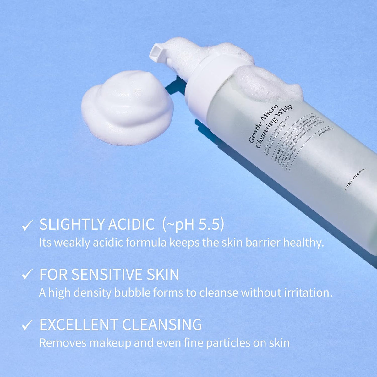 FORETDERM. Gentle Micro Low-pH Cleansing Whip 200ml