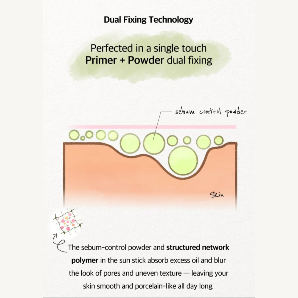 FREBITS Airfit Sun Finishing Stick 02 Clear Green SPF 50+ and PA++++ 14g