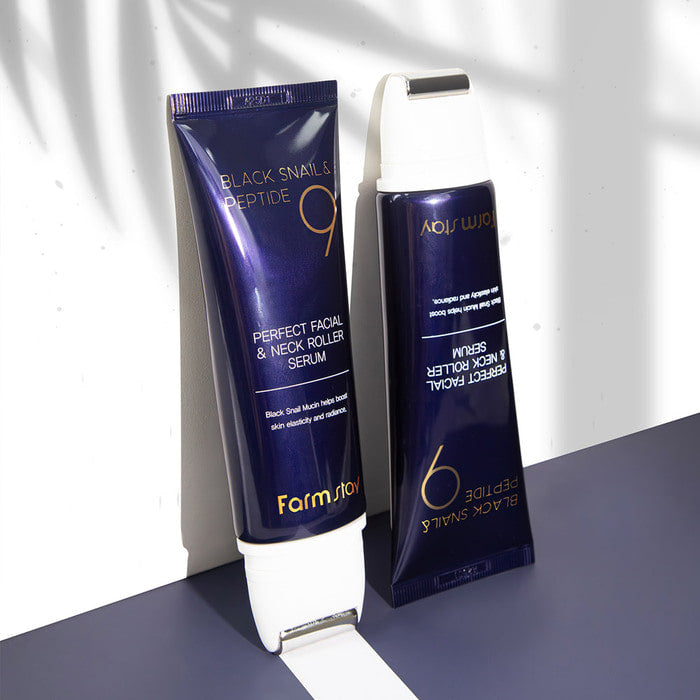 Farmstay Black Snail & Peptide 9 Perfect Facial & Neck Roller Serum 100ml