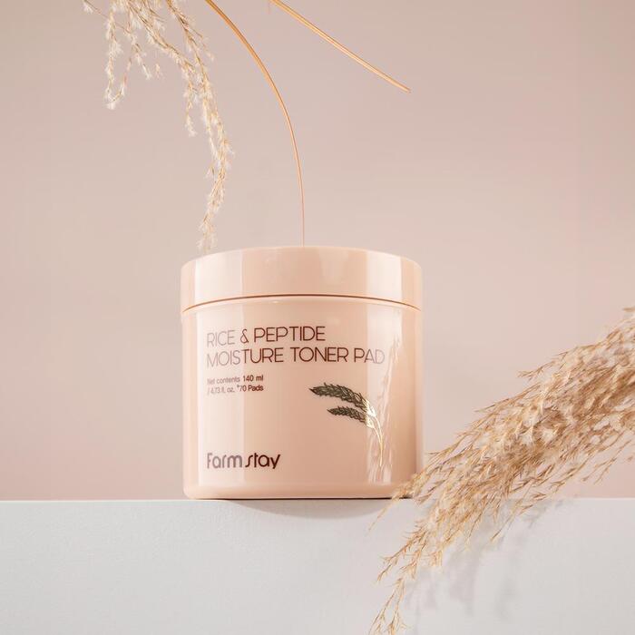 Farmstay Rice & Peptide Moisture Toner Pad 140ml (70ea)