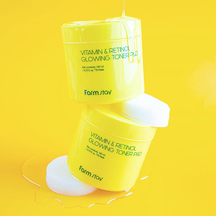 Farmstay Vitamin & Retinol Glowing Toner Pad 140ml (70ea)