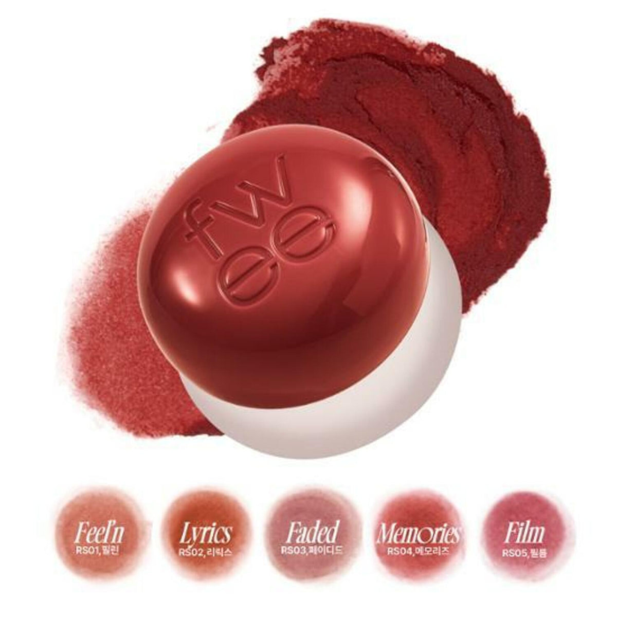 Fwee Lip & Cheek Blurry Pudding Pot in 5 shades, 5g.