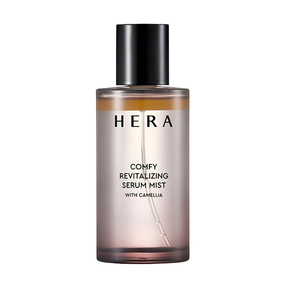 HERA Comfy Revitalizing Serum Mist 90ml, a refreshing mist that combines the hydrating power of a serum with the convenience of a mist.