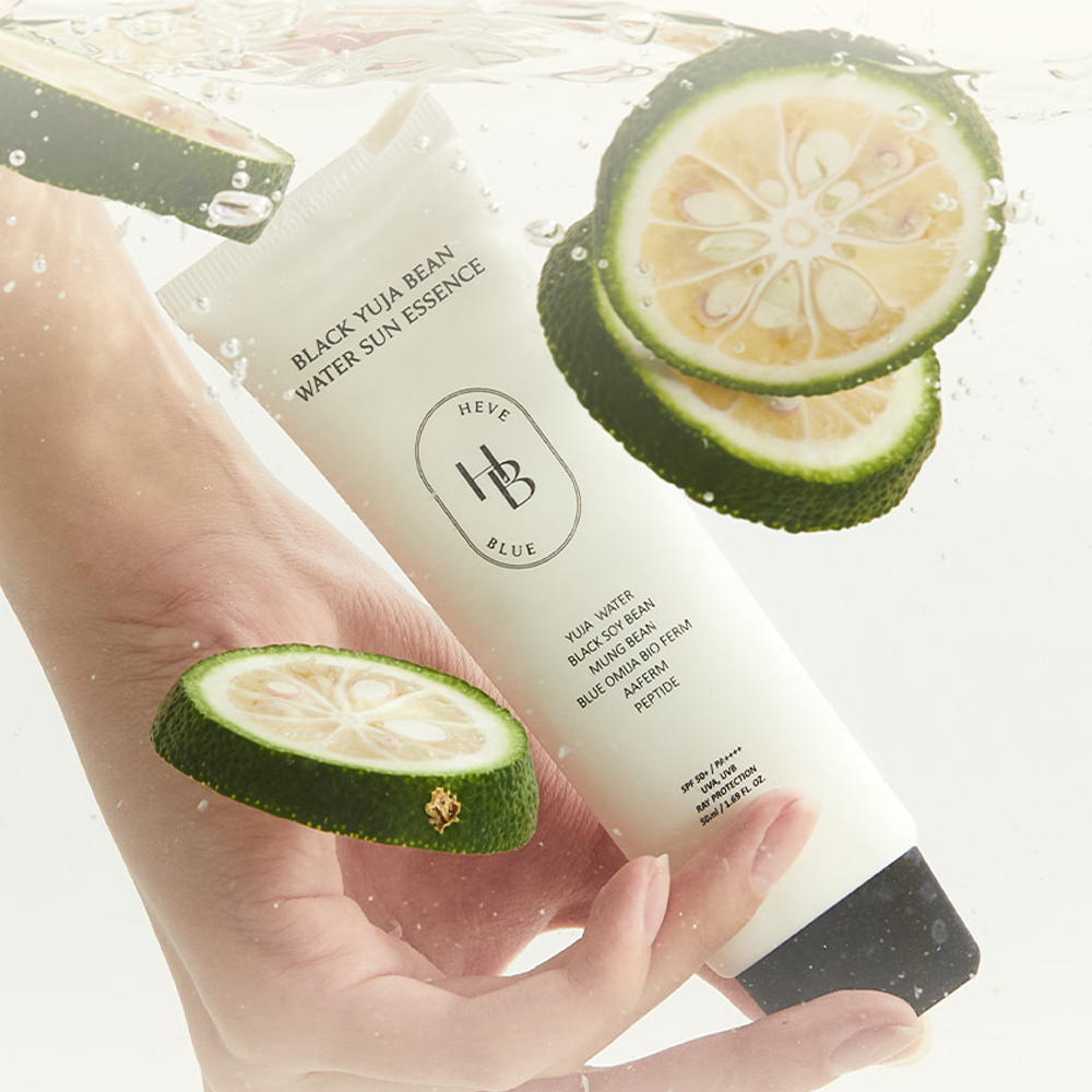 HEVE BLUE Black Yuja Bean Water Sun Essence SPF50+/PA++++ 50ml