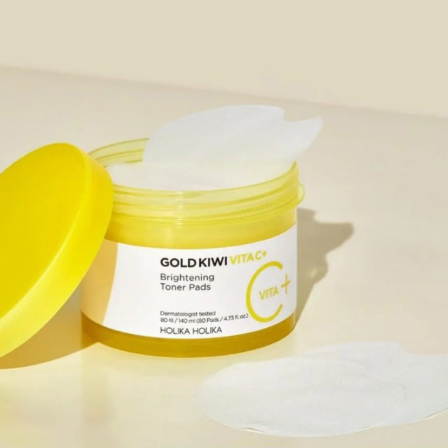 Holika Holika Gold Kiwi Vita C más almohadilla de tóner iluminante 140 ml 80 pades