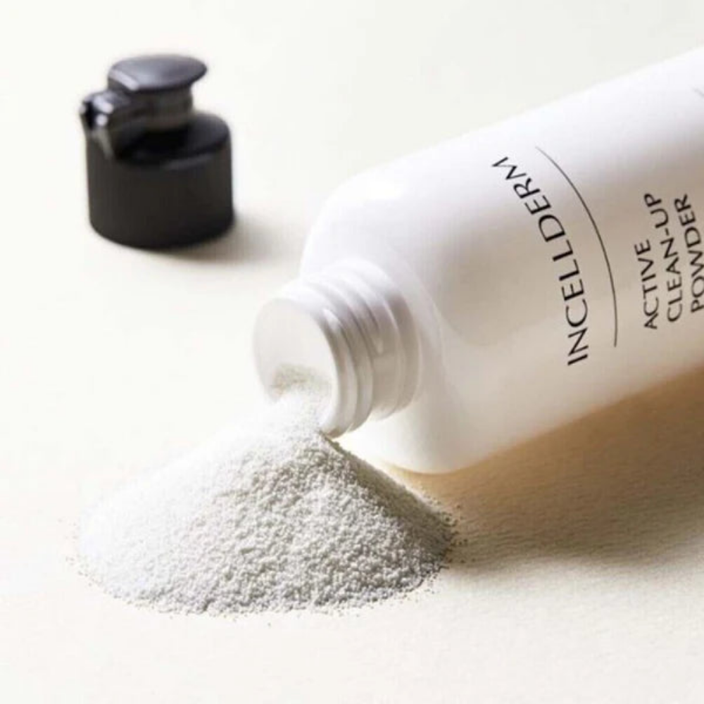 INCELLDERM Clean Up Powder 90g - Exfoliates gently for a brighter complexion.