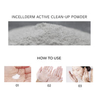 INCELLDERM Clean Up Powder 90g - Smoothens skin with gentle exfoliation.
