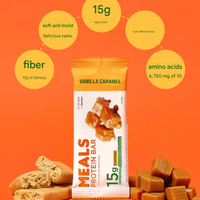 INTAKE Mills Protein 15g Bar 2 Types (8 Pieces: Deep Chocolate / Vanilla Caramel) — Choose 1 from 3 Options
