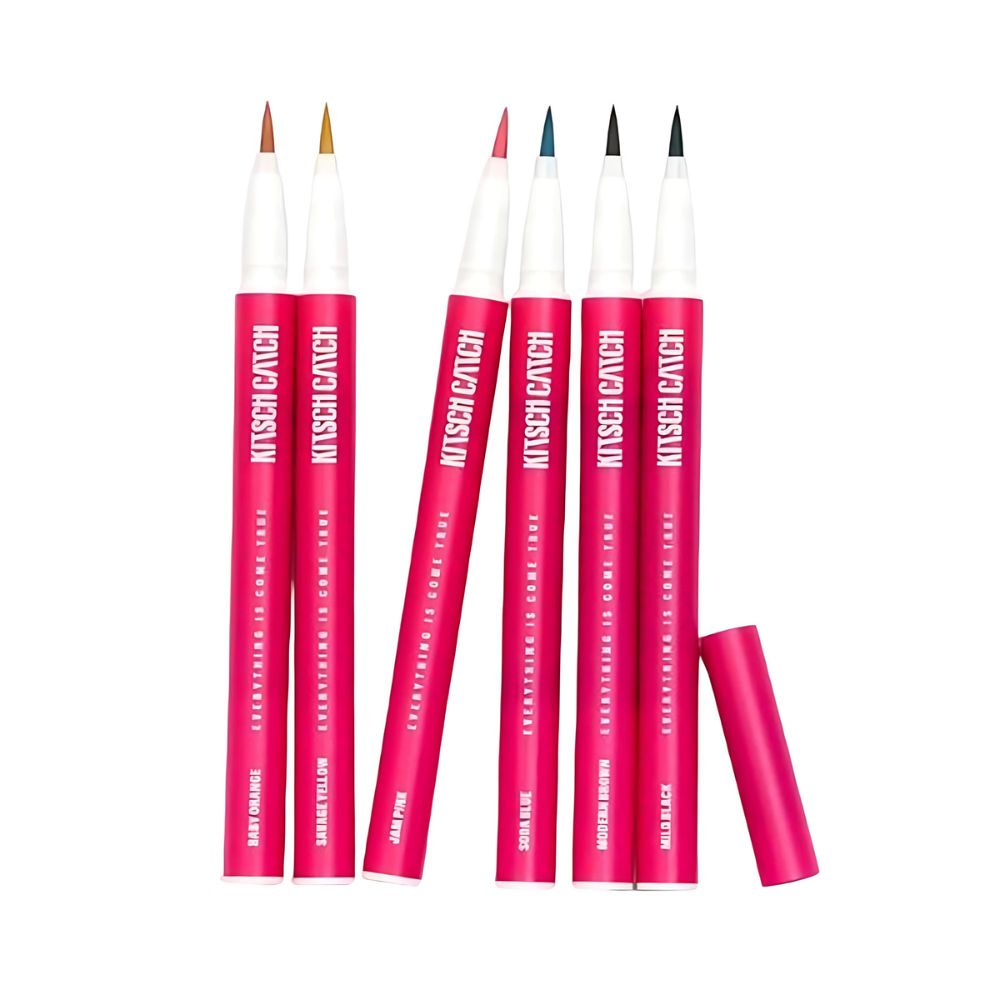 KITSCH CATCH Festive Eye Liner 0.5g, available in six vibrant colors, perfect for adding a festive touch to any makeup look. This eyeliner delivers high-pigment color in a smooth, precise application that enhances and defines the eyes.