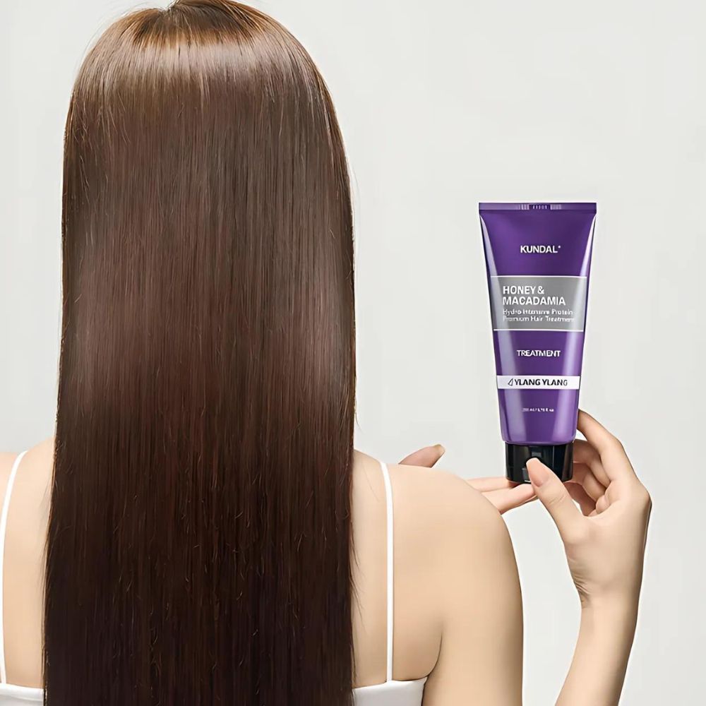 KUNDAL Honey & Macadamia Hair Treatment 200ml offers luxurious care with four delightful options.