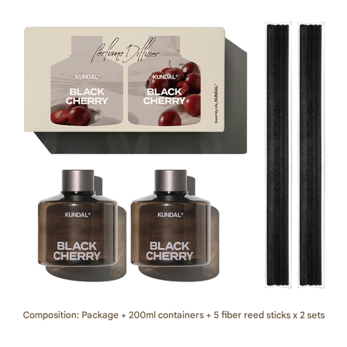 KUNDAL Perfume Diffuser 200ml Duo Set (Choose from 15 Scents)