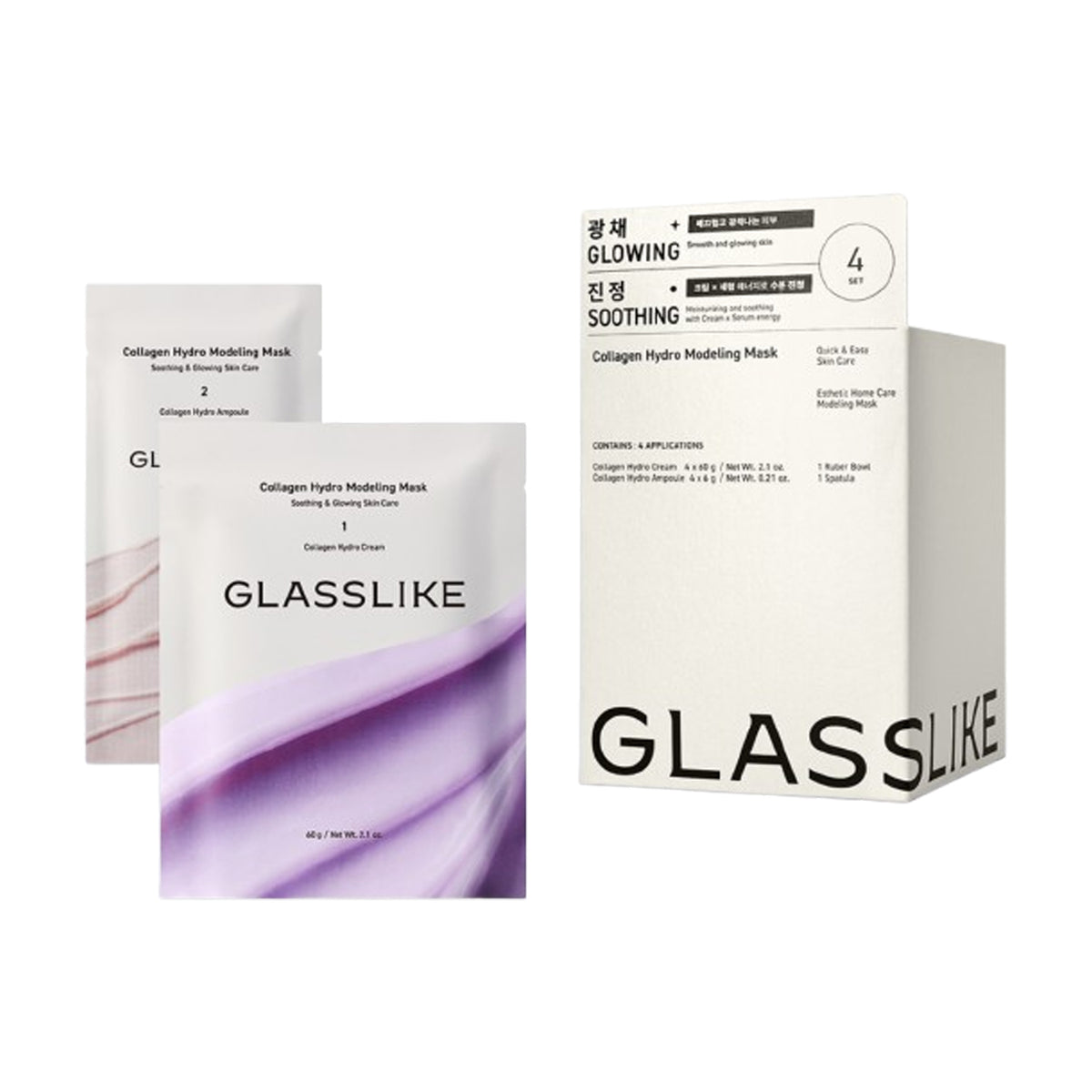LG Pra.L Glasslike Collagen Hydro Modeling Mask 1 Box (4ea)
