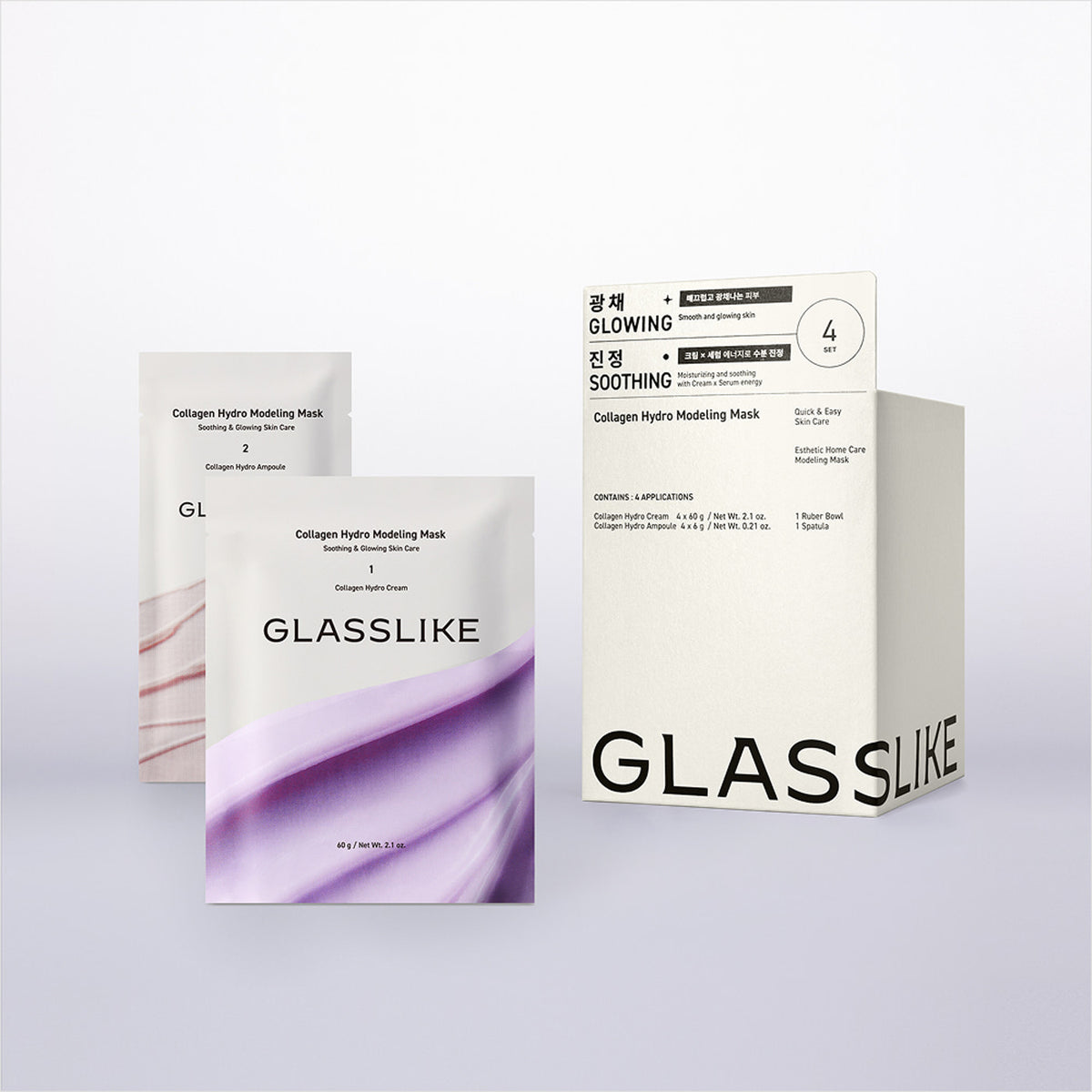 LG Pra.L Glasslike Collagen Hydro Modeling Mask 1 Box (4ea)