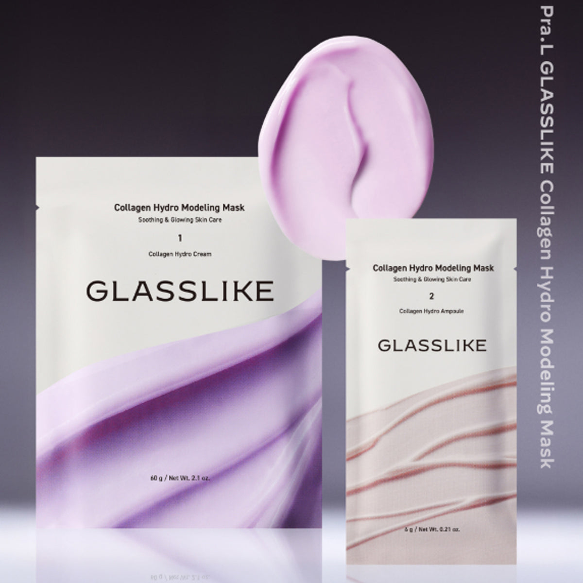 LG Pra.L Glasslike Collagen Hydro Modeling Mask 1 Box (4ea)