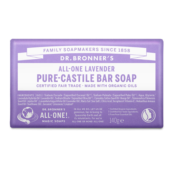 DR.BRONNER'S Lavender Pure Castile Bar Soap 140g