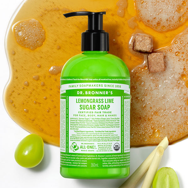 DR.BRONNER'S Lemongrass Lime Organic Sugar Soap 360ml