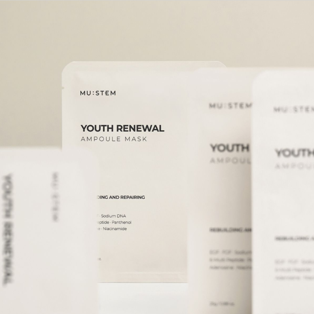 MU:STEM Youth Renewal Ampoule Mask Pack 1 Box (5 Sheets)