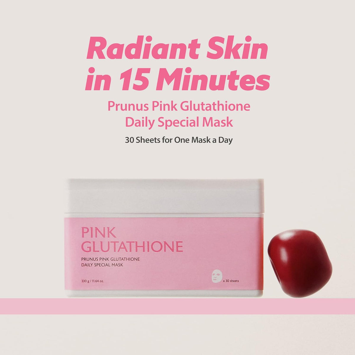 Milk Touch Plum Pink Glutathione Gentle Daily Brighting Mask 330G x 30 Hojas