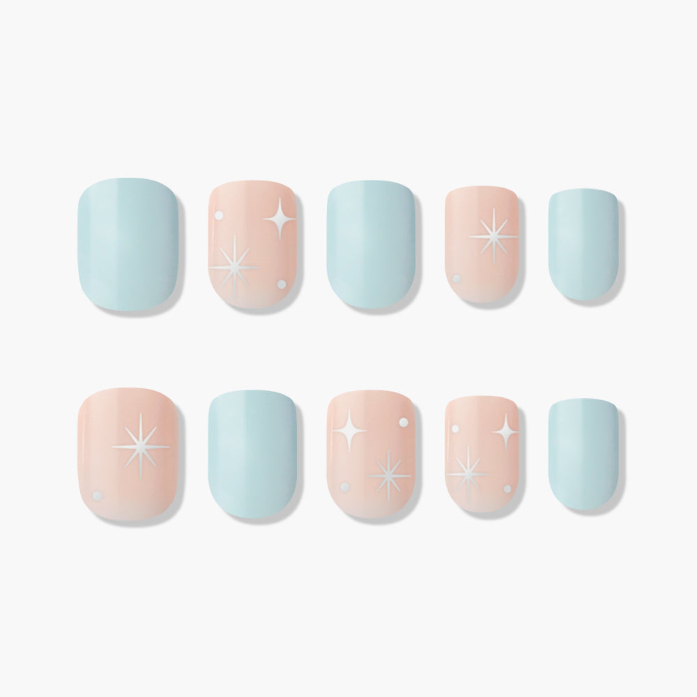 MUZMAK Nail Tips 36pcs #Milky Way(Short Square)