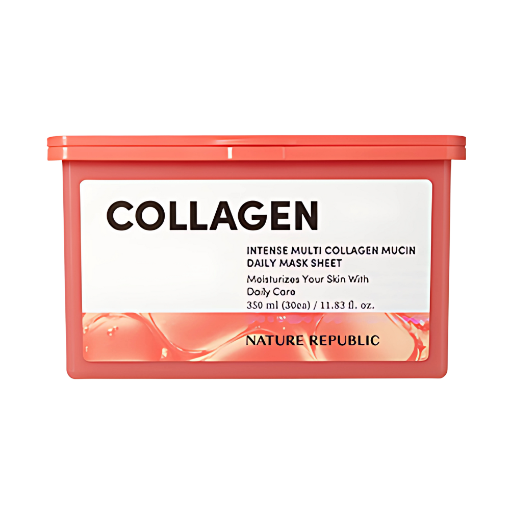 NATURE REPUBLIC Intense Multi Collagen Mucin Daily Sheet Mask (30 Sheets / Wrinkle Care)