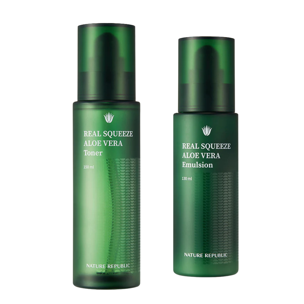 NATURE REPUBLIC Real Squeeze Aloe Vera Toner + Emulsion (150ml + 130ml)